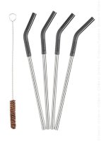 Трубочки для стаканов Klean Kanteen Steel Straws - 4 шт black/brushed stainless